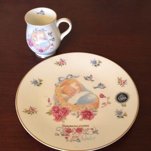 Royal Tara Fine China Baby boy plate and cup.